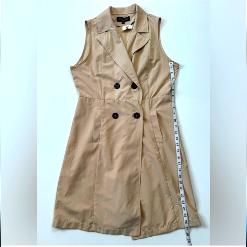 Love Tree Double Breasted Two Button Trench Vest Size Medium NWOT - Picture 8 of 8